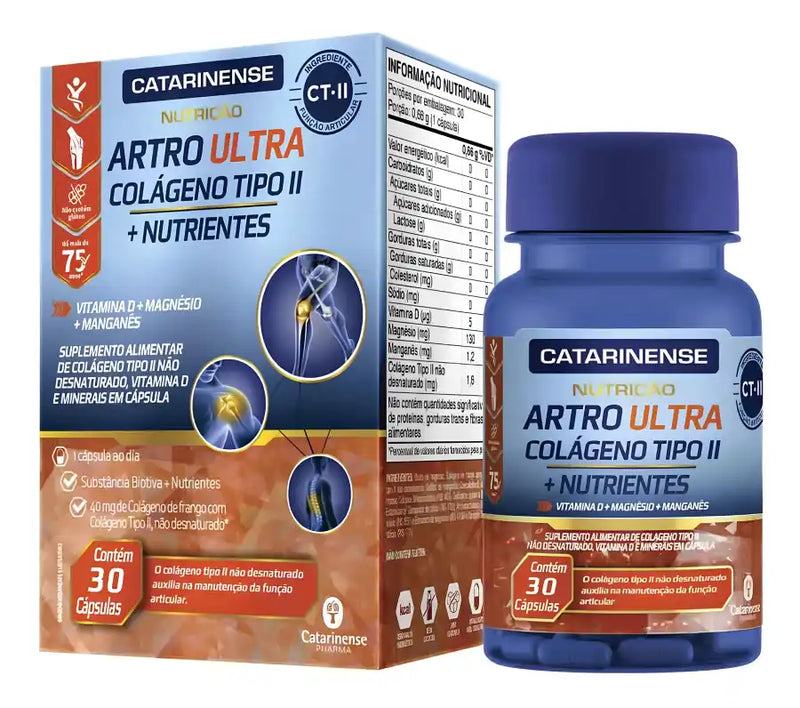 Colágeno Artro Ultra Tipo II Catarinense 30 Cápsulas Gelatinosas